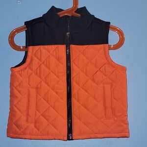 Gymboree Quilted Vest in Orange and Black
